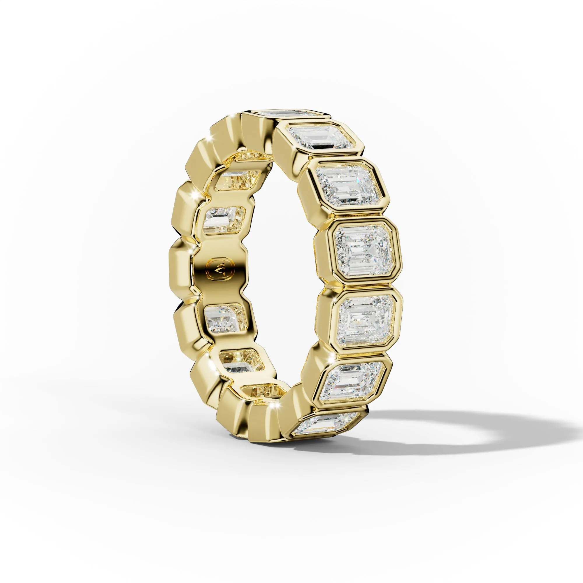 4.0 Carat Bezel Set Emerald Cut Diamond Eternity Band