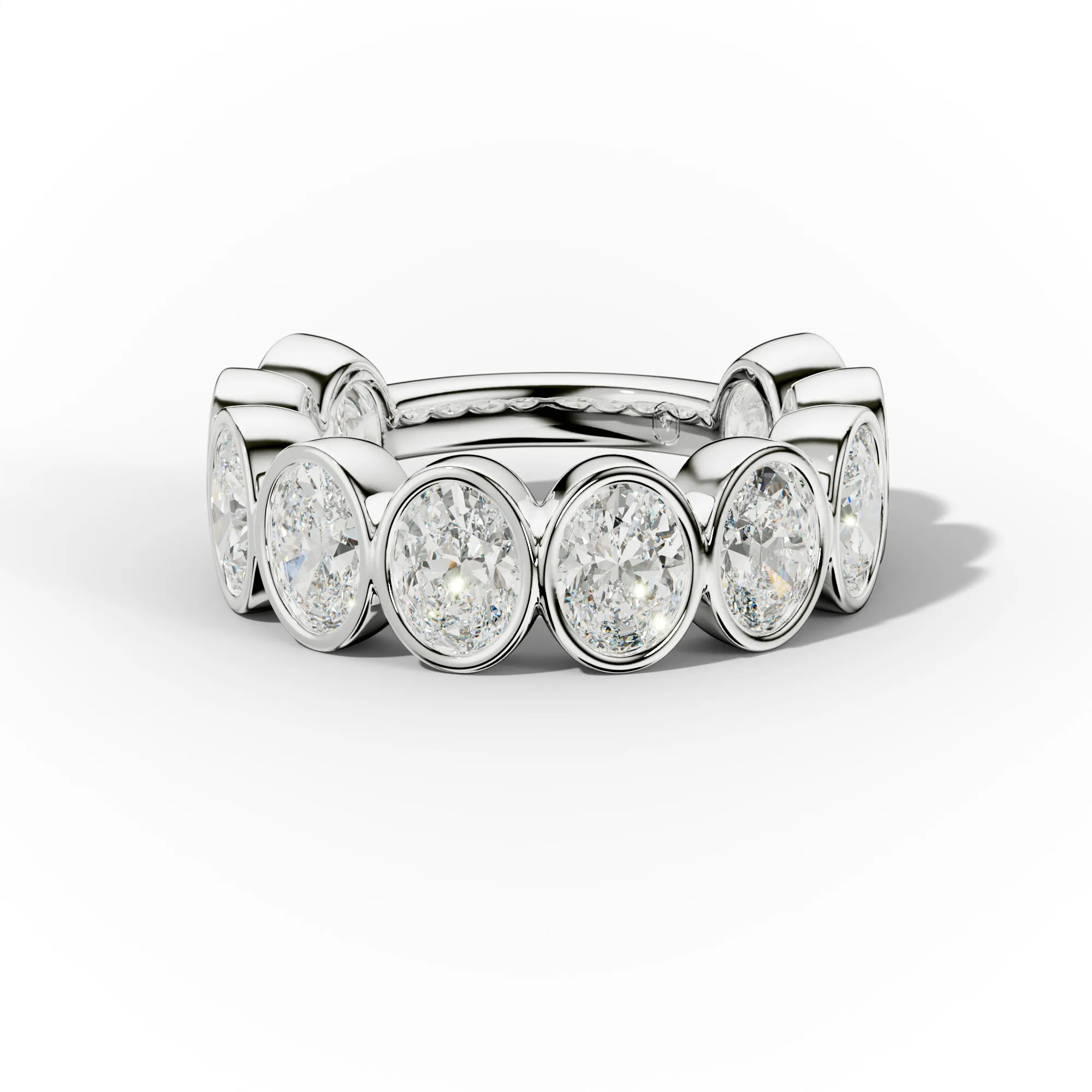 4.0 Carat Bezel Set Oval Diamond Anniversary Ring
