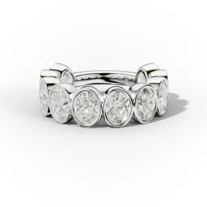 4.0 Carat Bezel Set Oval Diamond Anniversary Ring