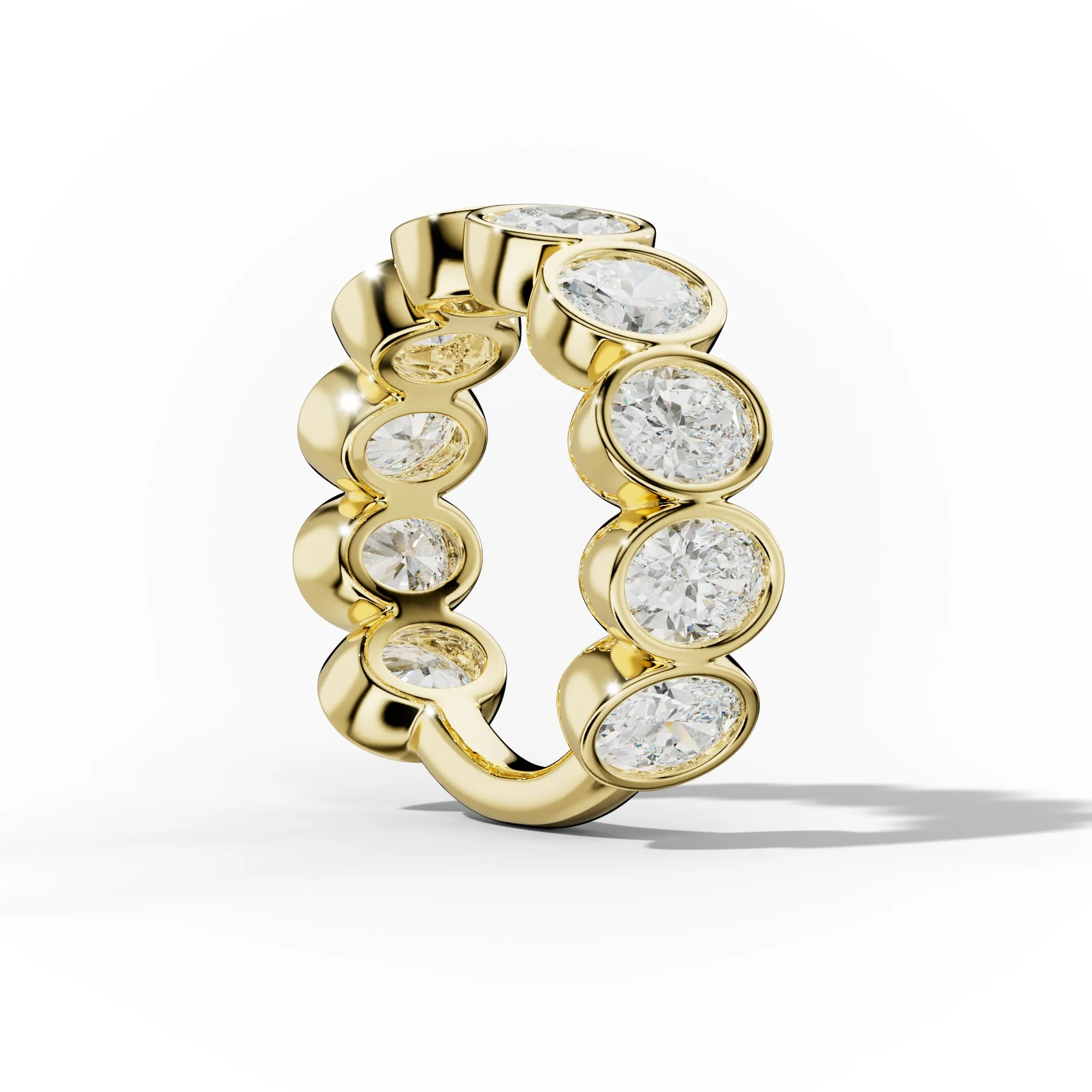 4.0 Carat Bezel Set Oval Diamond Anniversary Ring