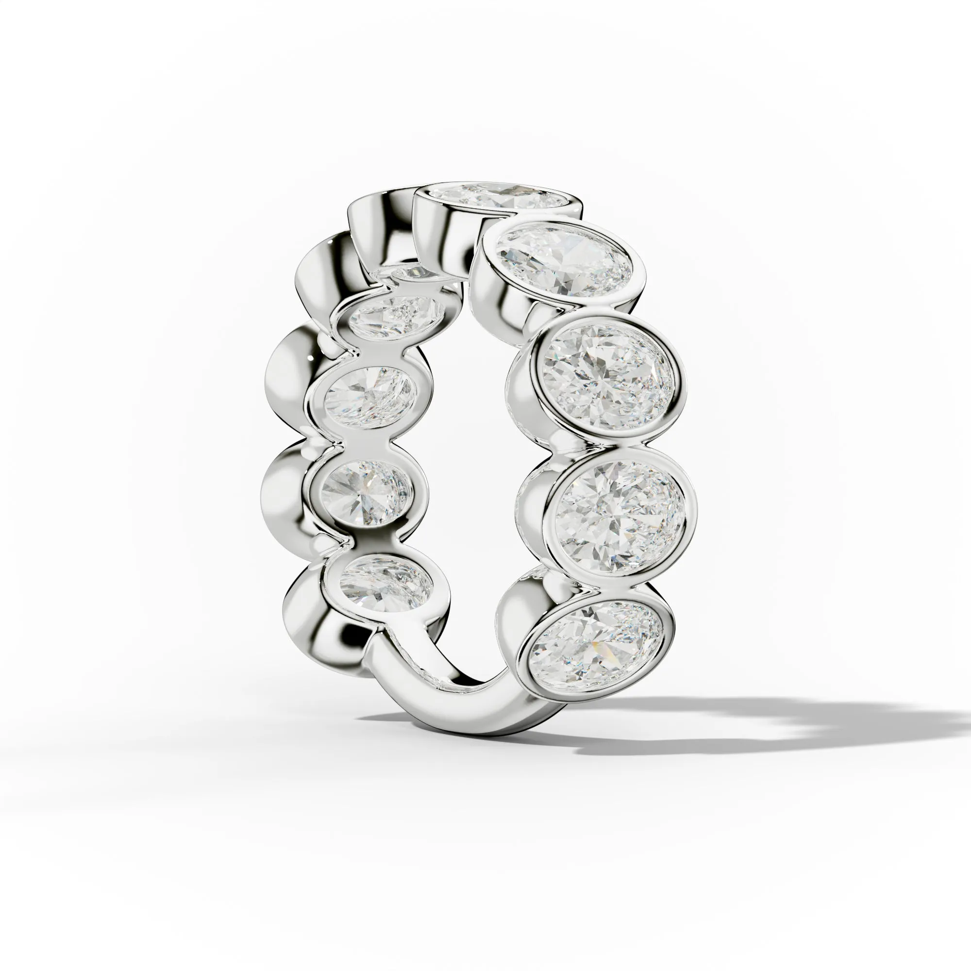 4.0 Carat Bezel Set Oval Diamond Anniversary Ring