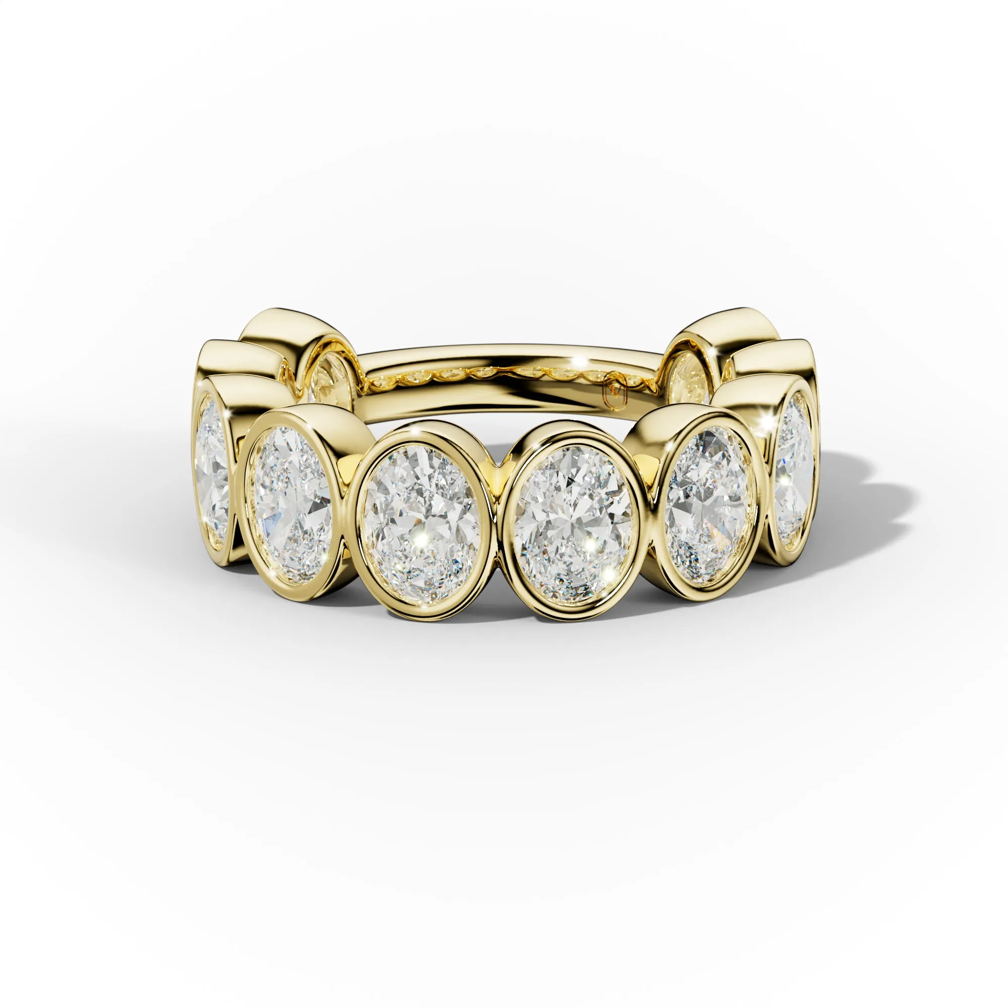 4.0 Carat Bezel Set Oval Diamond Anniversary Ring