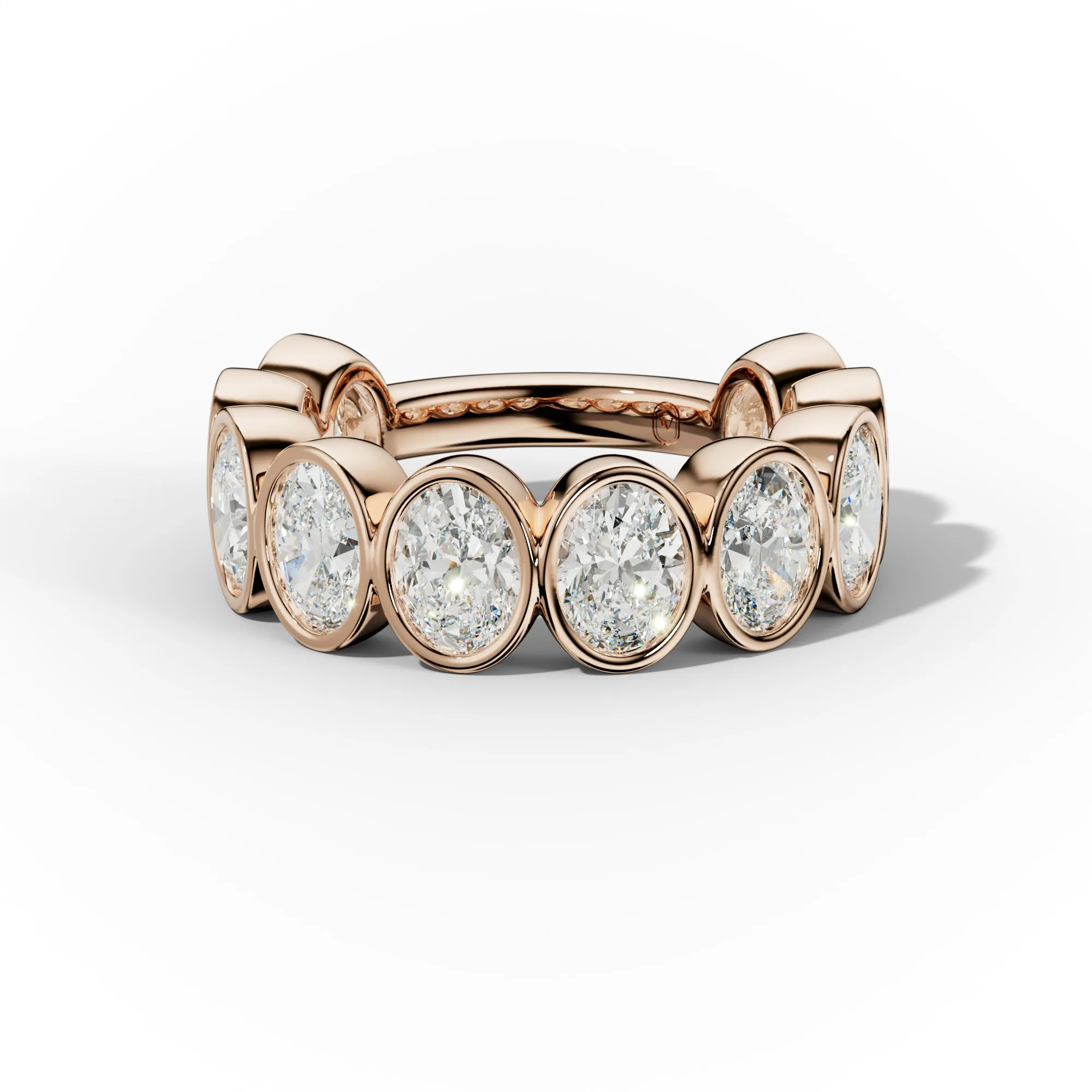 4.0 Carat Bezel Set Oval Diamond Anniversary Ring