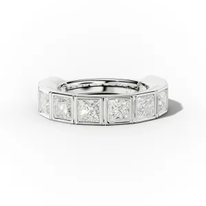 4.0 Carat Bezel Set Princess Cut Diamond Anniversary Band