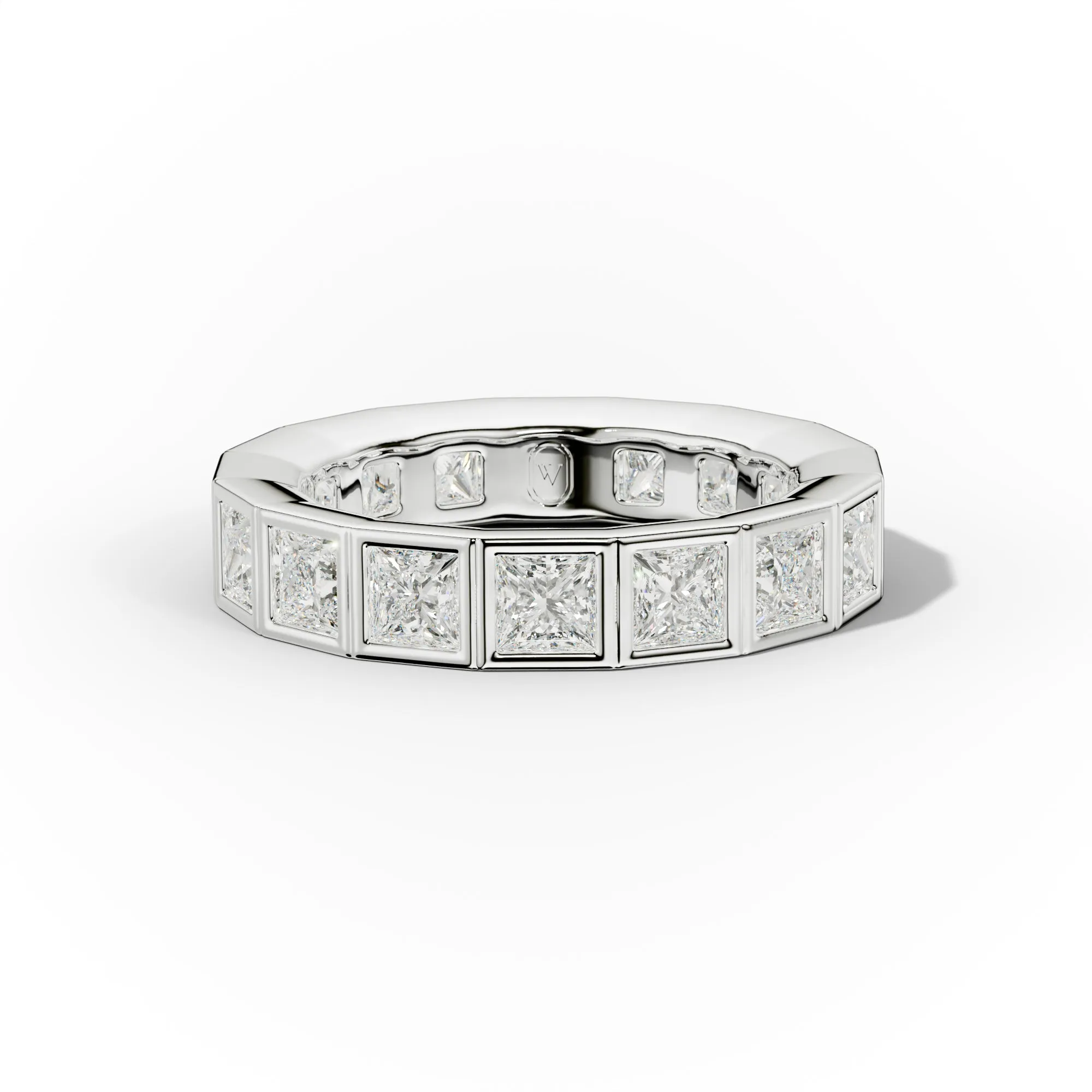 4.0 Carat Bezel Set Princess Cut Diamond Eternity Band