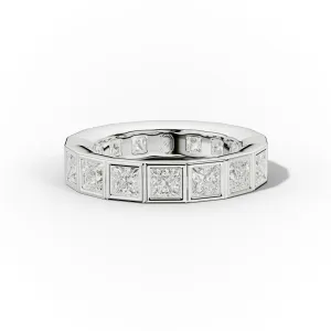 4.0 Carat Bezel Set Princess Cut Diamond Eternity Band