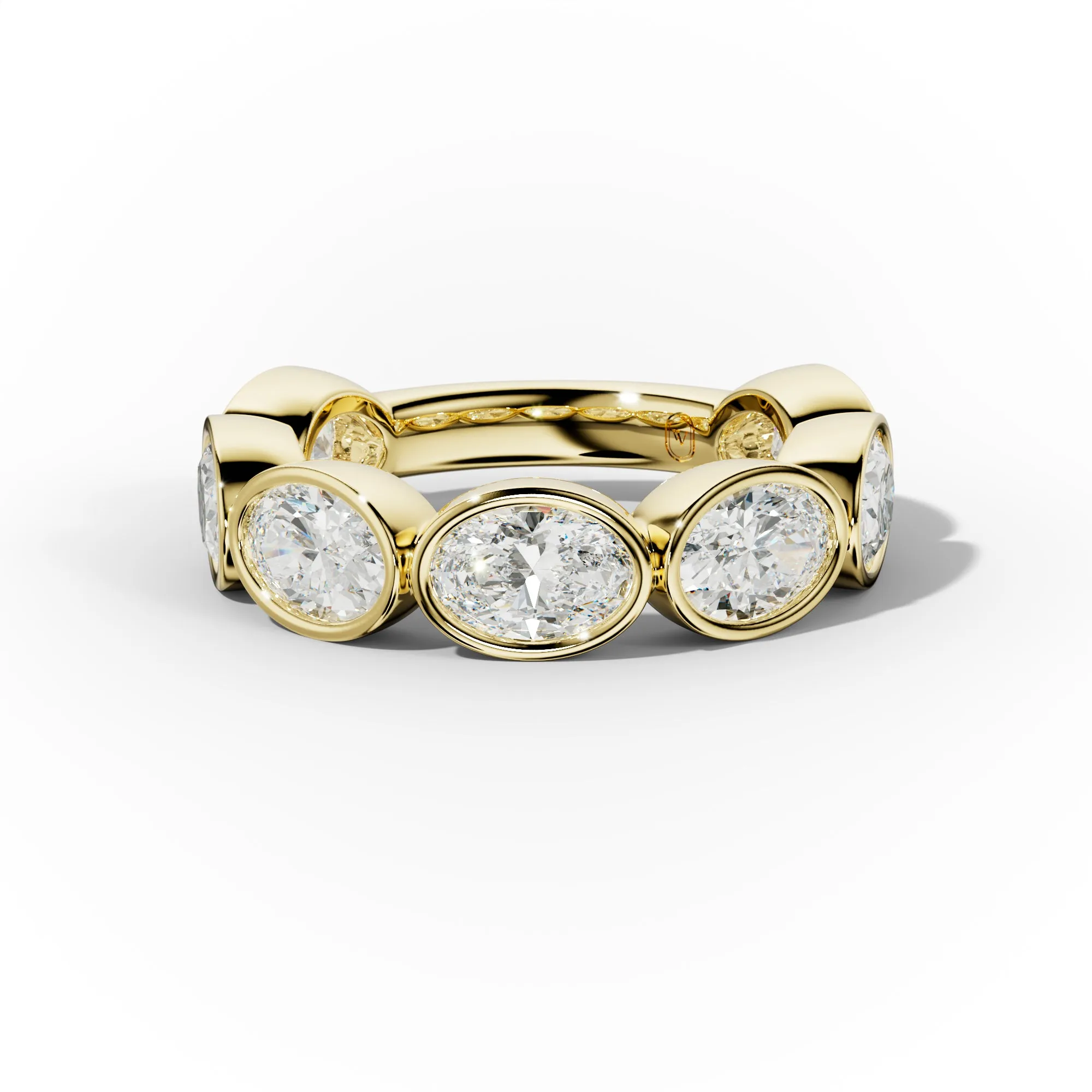 4.0 Carat East West Oval Bezel Set Diamond Anniversary Band
