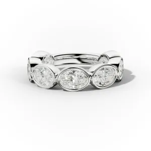 4.0 Carat East West Oval Bezel Set Diamond Anniversary Band