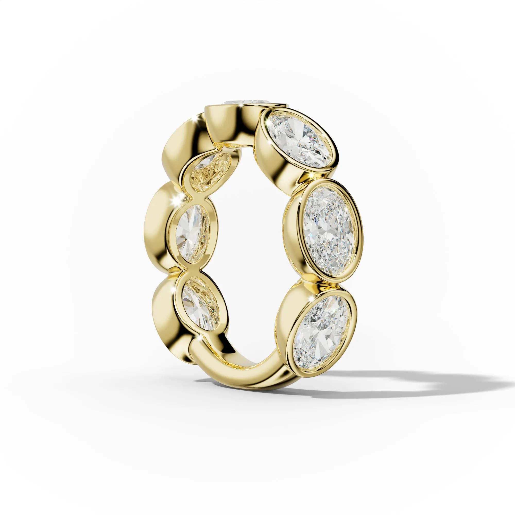 4.0 Carat East West Oval Bezel Set Diamond Anniversary Band