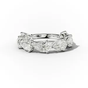 4.0 Carat East West Pear Shape Diamond Anniversary Band