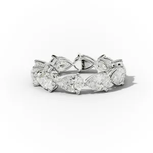 4.0 Carat East West Pear Shape Diamond Eternity Band