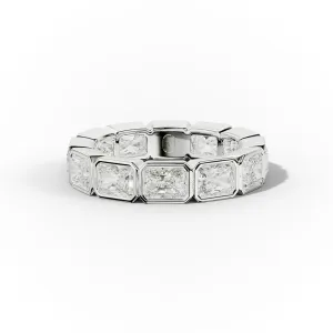4.0 Carat East West Radiant Cut Bezel Set Diamond Eternity Band