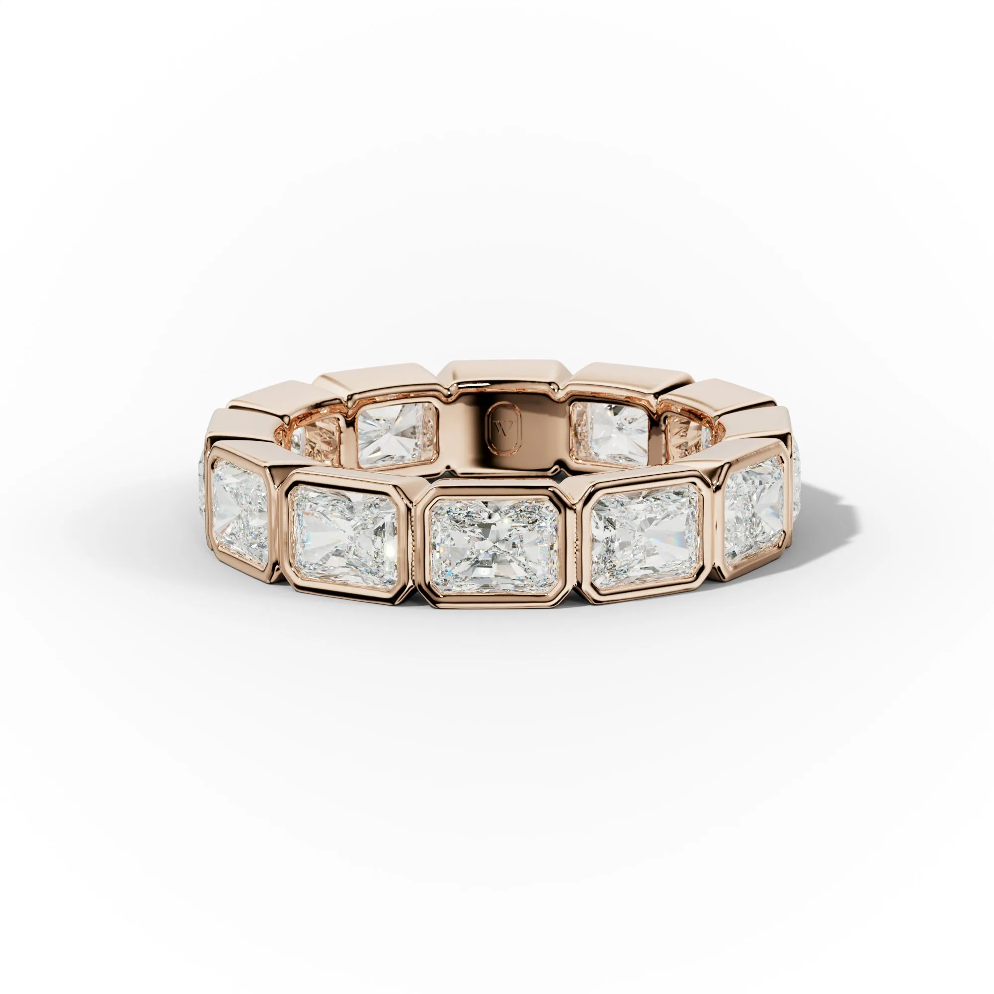 4.0 Carat East West Radiant Cut Bezel Set Diamond Eternity Band
