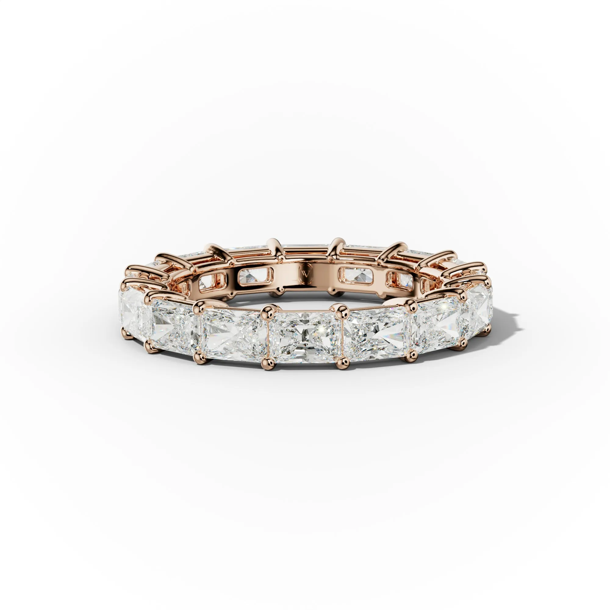 4.0 Carat East West Radiant Cut Diamond Eternity Band Shared Prong