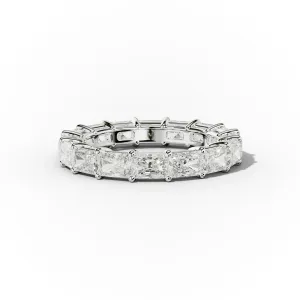 4.0 Carat East West Radiant Cut Diamond Eternity Band Shared Prong
