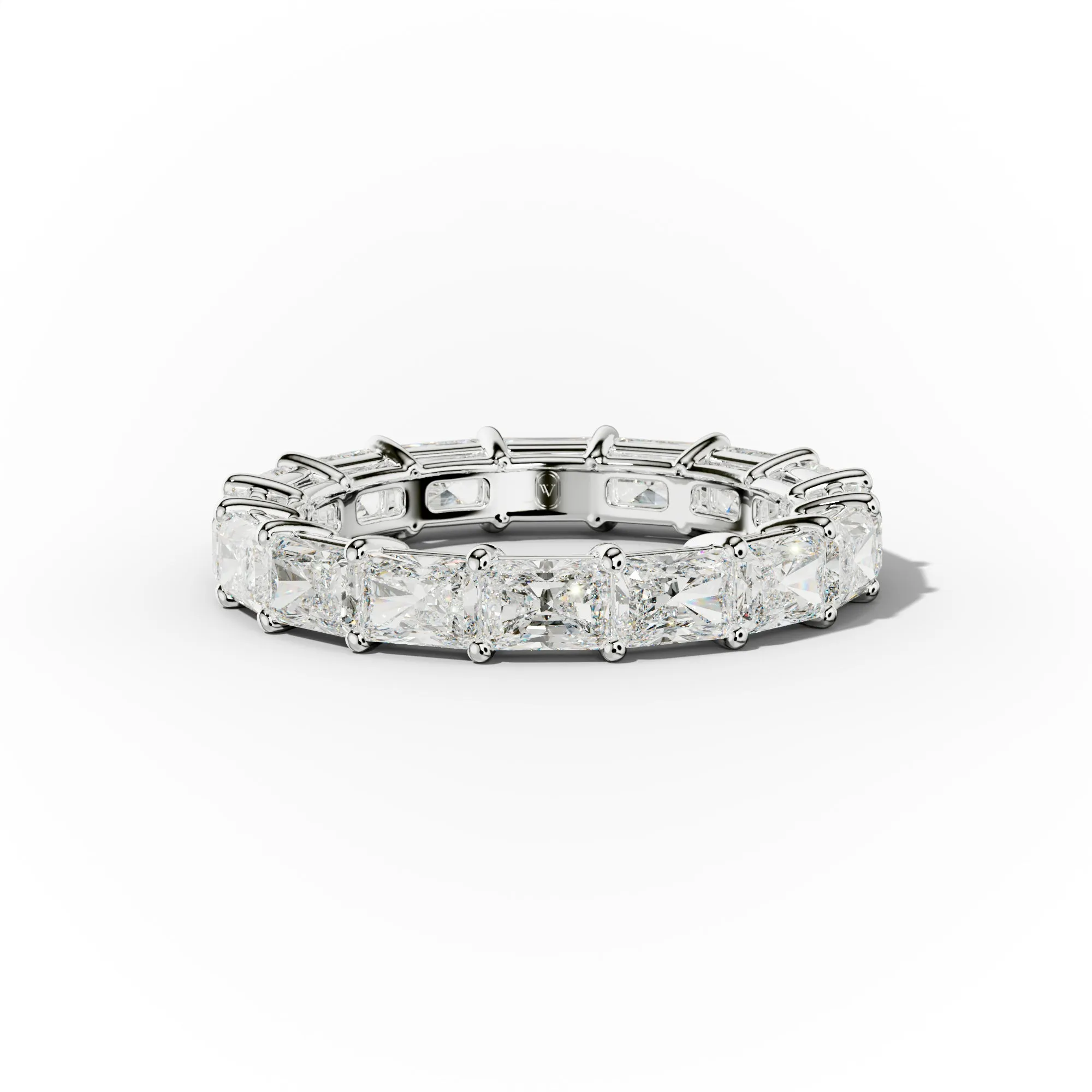 4.0 Carat East West Radiant Cut Diamond Eternity Band Shared Prong