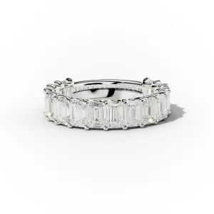 4.0 Carat Emerald Cut Diamond Anniversary Band U Prong