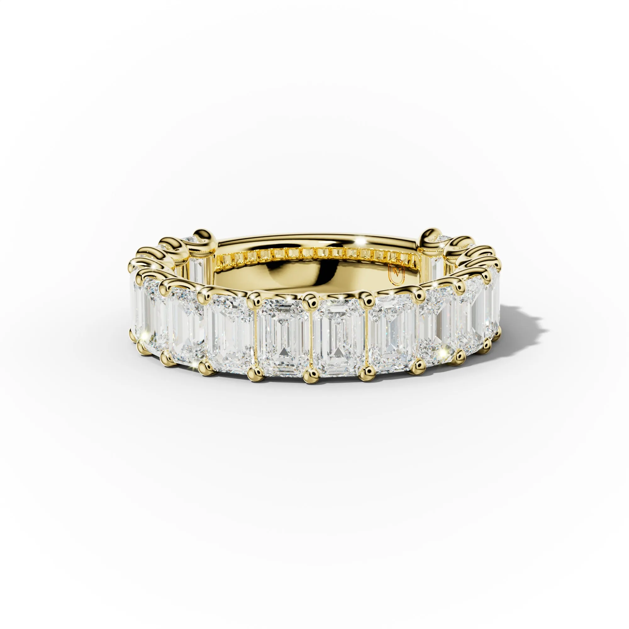 4.0 Carat Emerald Cut Diamond Anniversary Band U Prong