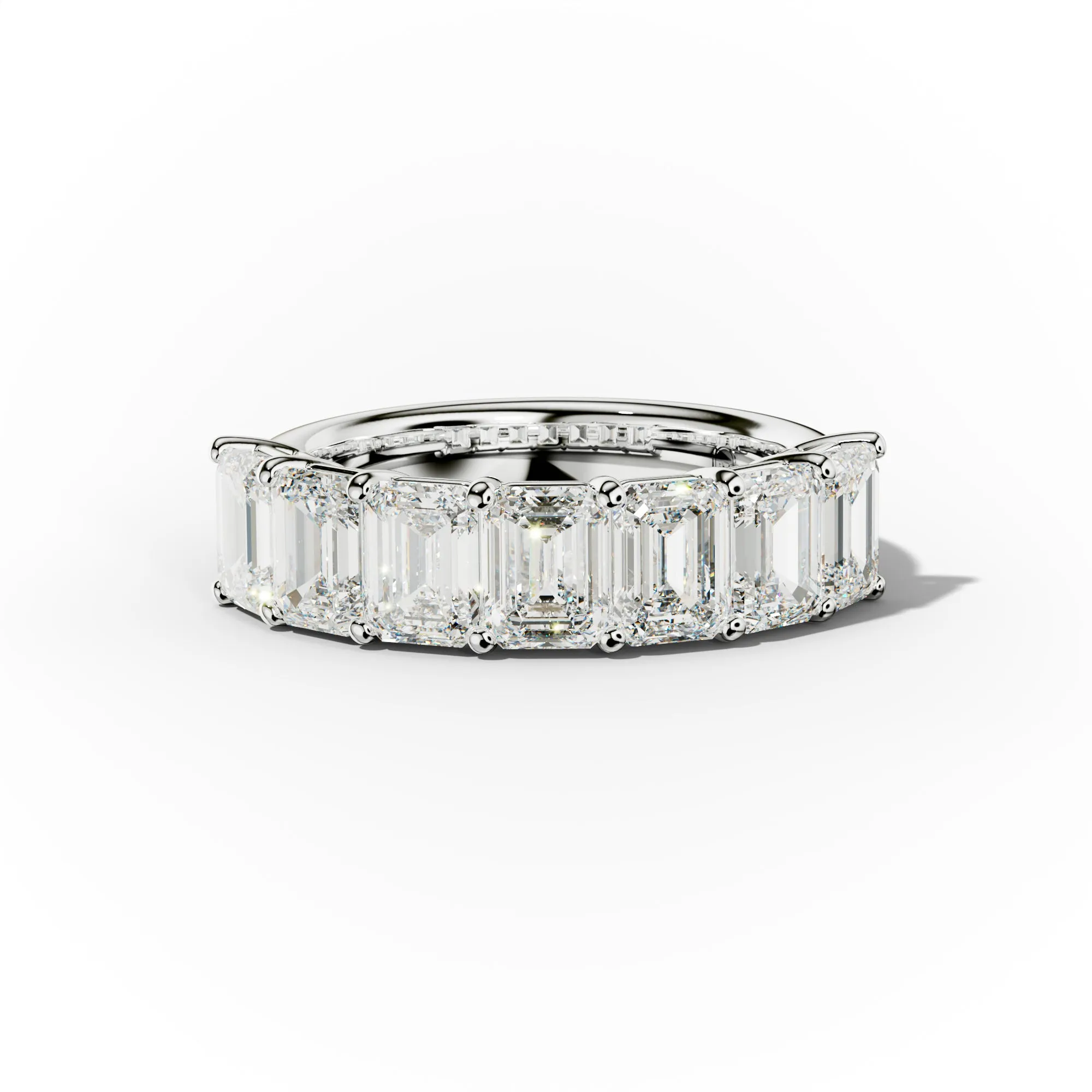 4.0 Carat Emerald Diamond Anniversary Band