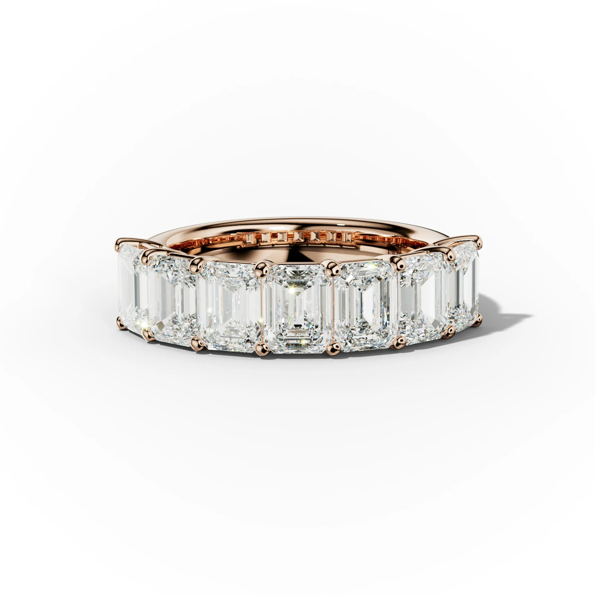 4.0 Carat Emerald Diamond Anniversary Band