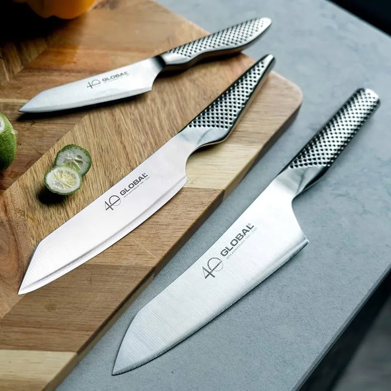 40 Global 3 Piece Knife Set, Stainless Steel