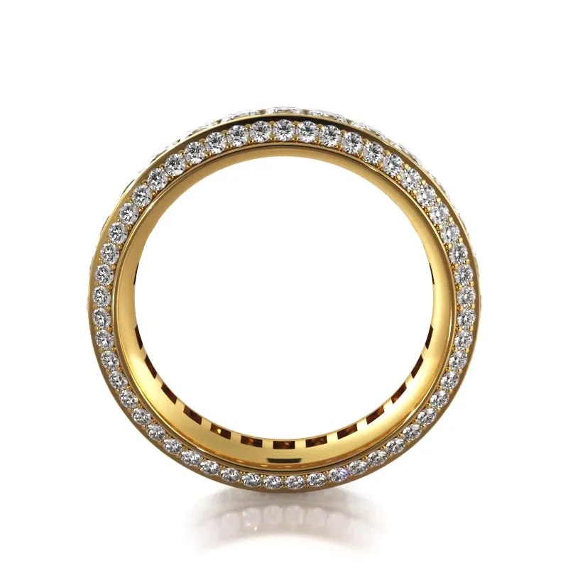 4.12 ct. Princess And Round Diamond Eternity Wedding Band
