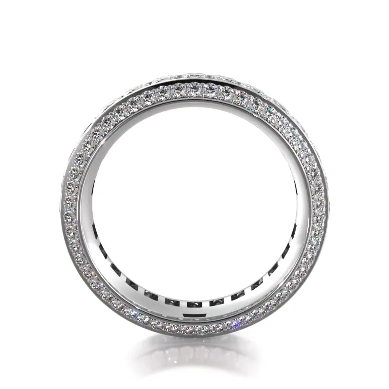4.12 ct. Princess And Round Diamond Eternity Wedding Band