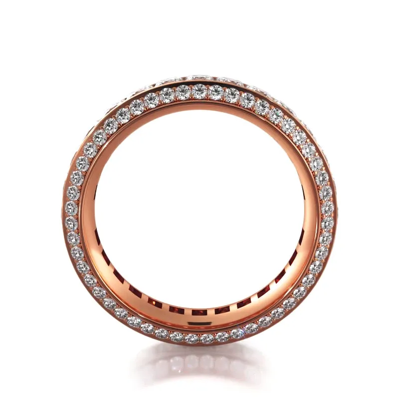 4.12 ct. Princess And Round Diamond Eternity Wedding Band
