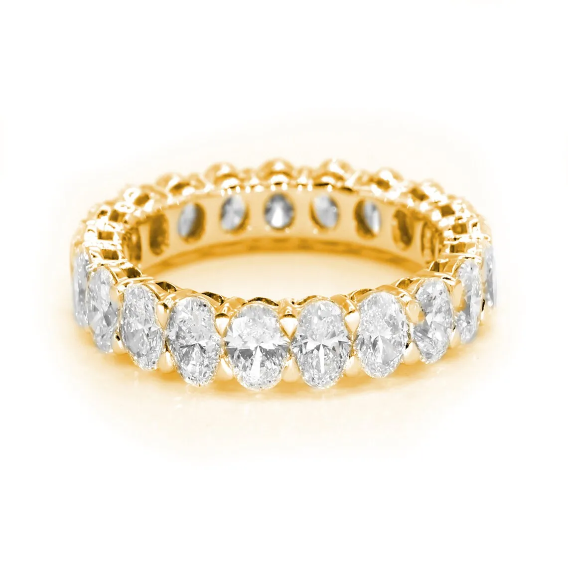4.20 ct. Oval Diamond Wedding Band, Shared Prong Set Diamond Eternity Ring