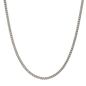 4.35mm Titanium Flat Curb Chain Necklace