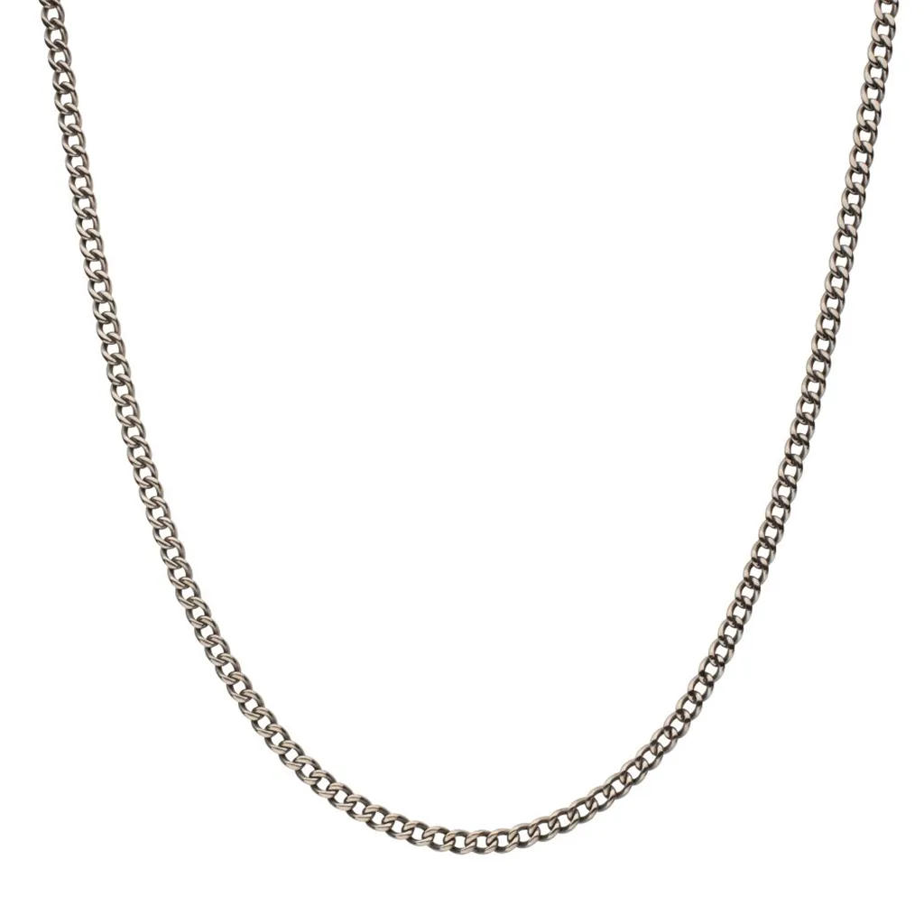 4.35mm Titanium Flat Curb Chain Necklace