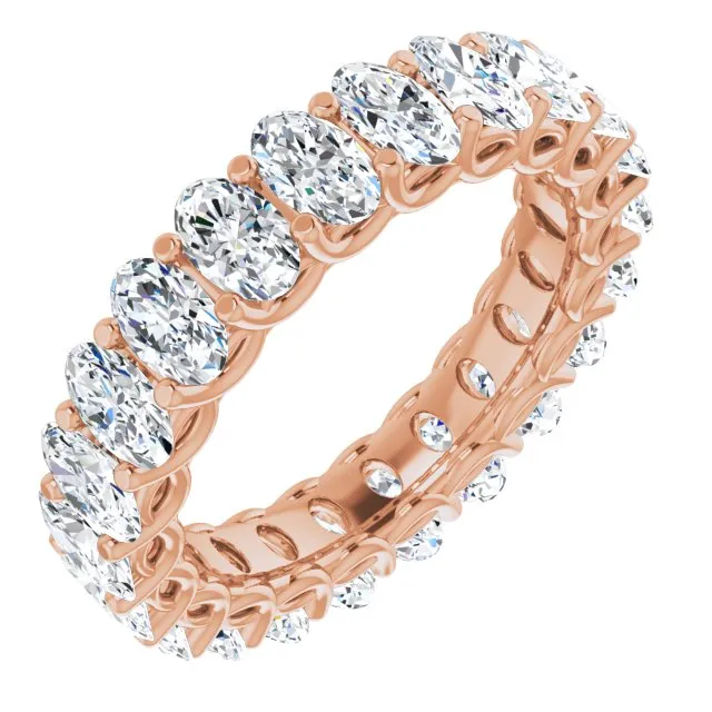 4.52 ct. Oval Diamond Eternity Band Double Trellis Setting