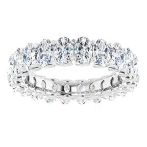 4.52 ct. Oval Diamond Eternity Band Double Trellis Setting