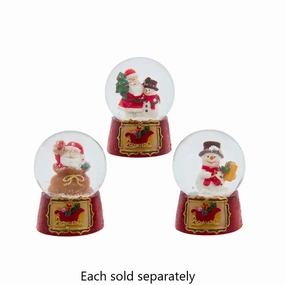 45mm Santa Snowman Water Globe with Red Sleigh Base Decorative Mirror,Home Decor Mirror