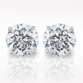 4.02ct H SI2 Brilliant Cut Diamond 18 Carat White Gold  Earrings