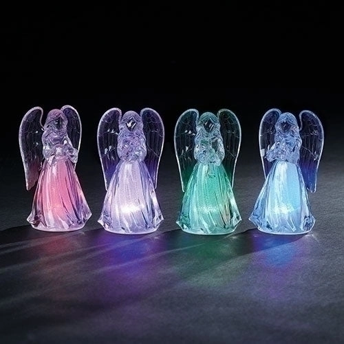 4.25" Color Changing LED Acrylic Angel Decorative Mirror,Home Decor Mirror