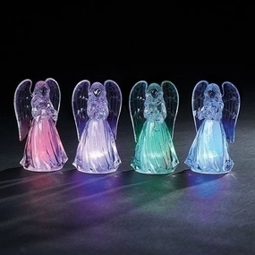4.25" Color Changing LED Acrylic Angel Decorative Mirror,Home Decor Mirror
