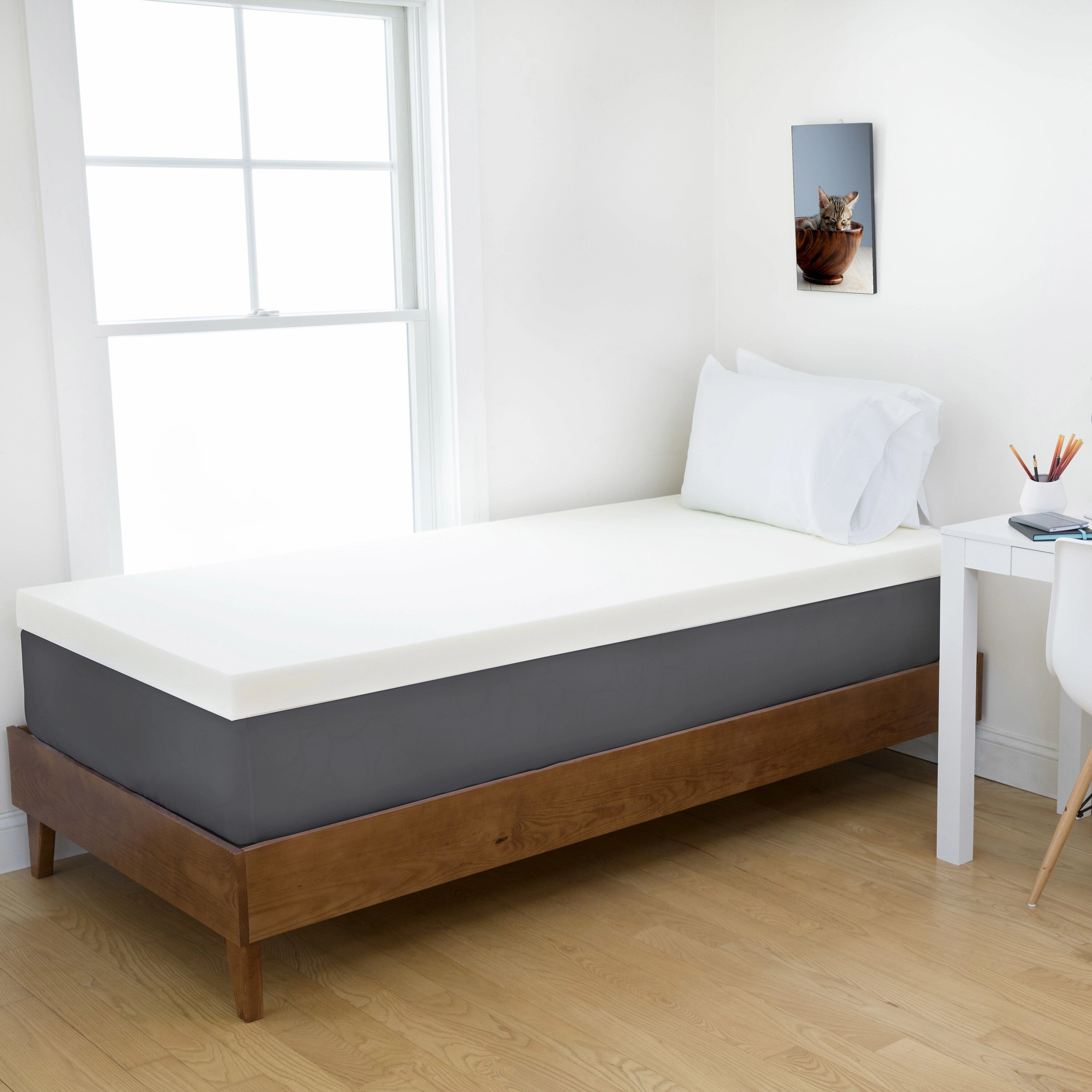4-Inch Memory Foam Mattress Topper, College Sizes - Twin XL, Twin, Full