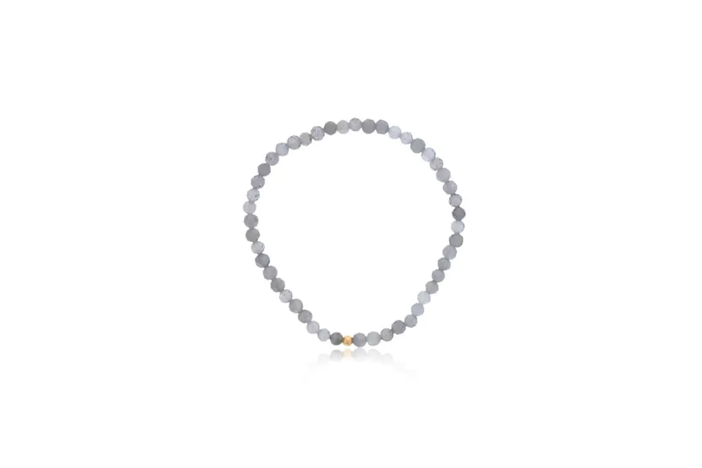 4mm Faceted Labradorite Bracelet With Gold Filled Finishing Bead