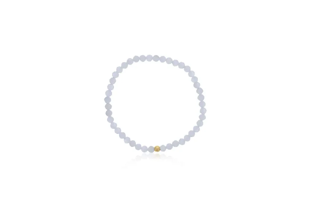4mm Faceted Moonstone Bracelet With Gold Filled Finishing Bead