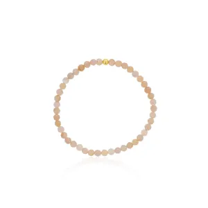 4mm Faceted Peach Moonstone Bracelet With Gold Filled Finishing Bead