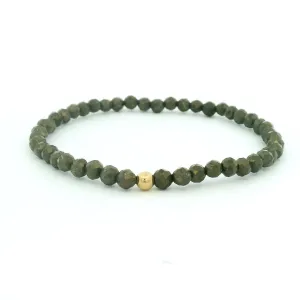 4mm Faceted Pyrite Bracelet With Gold Filled Finishing Bead