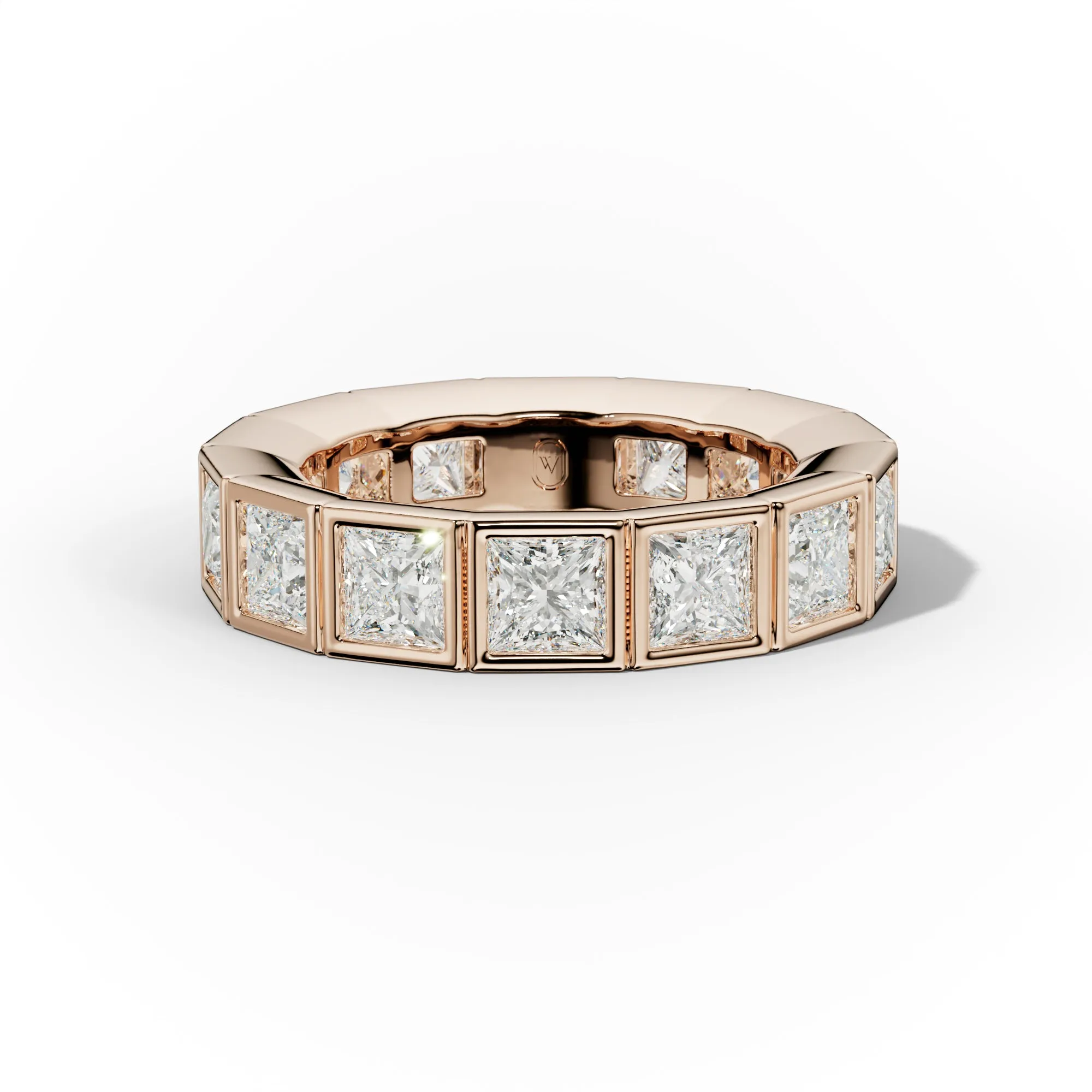 5.0 Carat Bezel Set Princess Cut Diamond Eternity Band