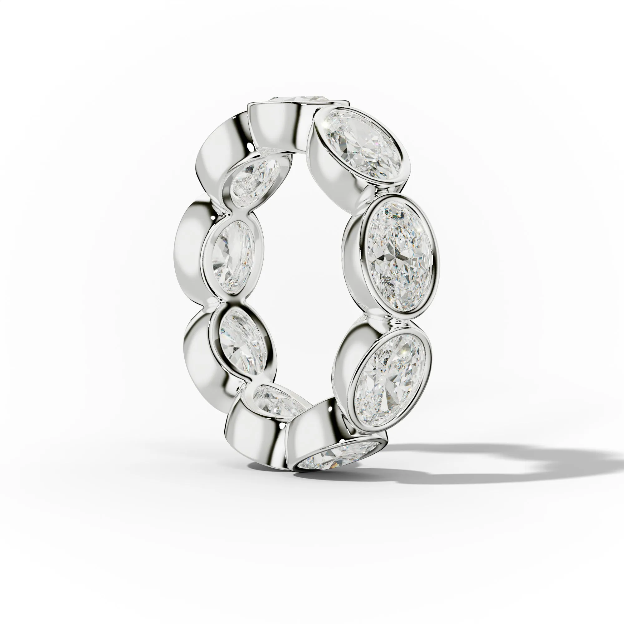 5.0 Carat East West Oval Cut Bezel Set Diamond Eternity Band