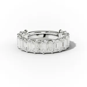 5.0 Carat Emerald Cut Diamond Anniversary Band U Prong