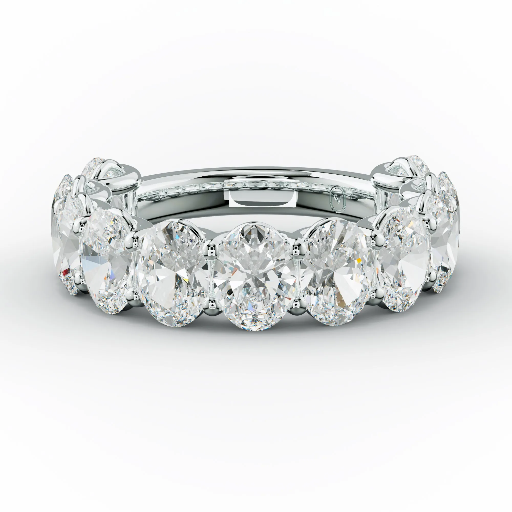 5.0 Carat Oval Diamond Anniversary Band U Prong