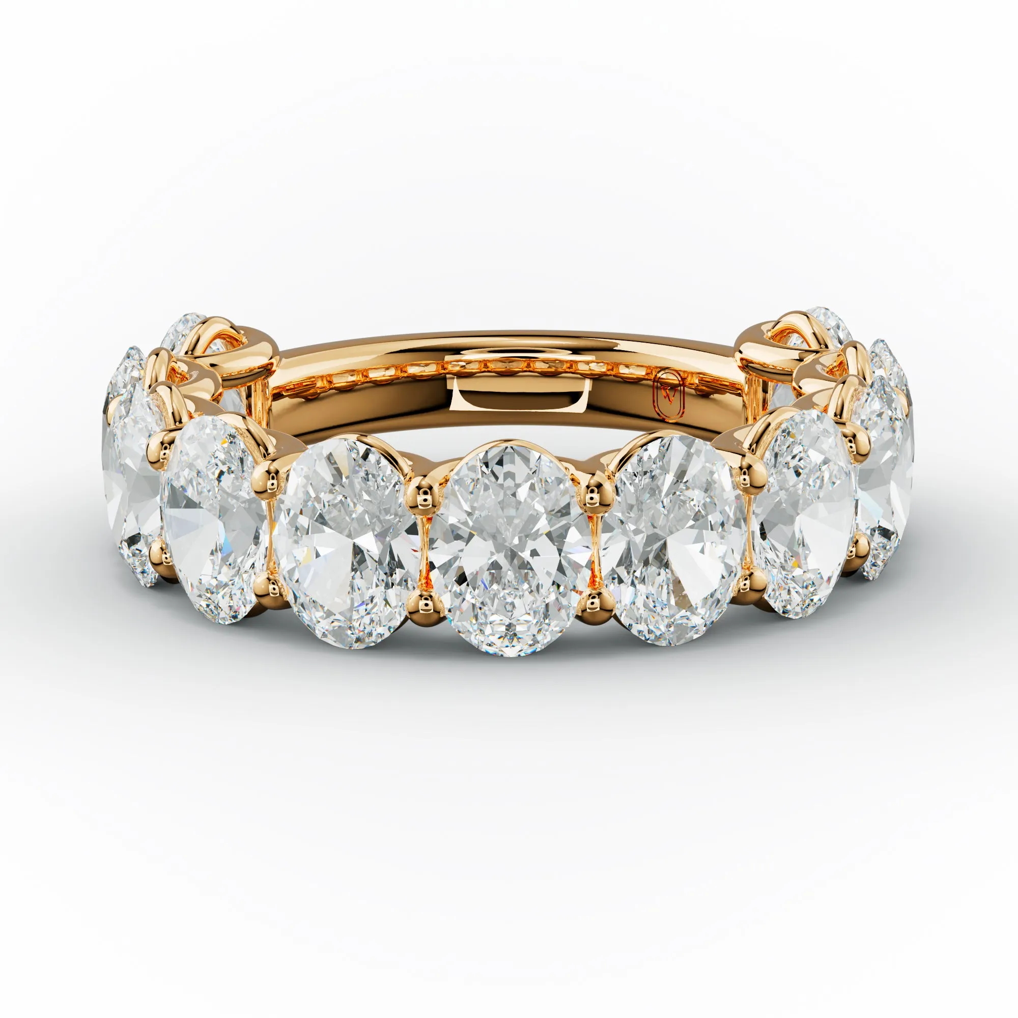 5.0 Carat Oval Diamond Anniversary Band U Prong