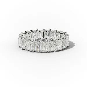 5.0 Carat Radiant Cut Diamond Eternity Band Shared Prong