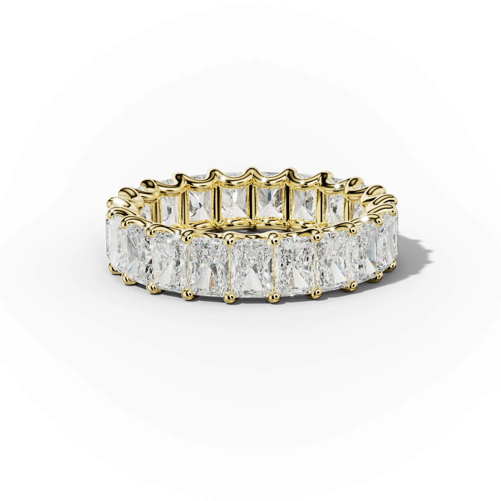 5.0 Carat Radiant Cut Diamond Eternity Band Shared Prong