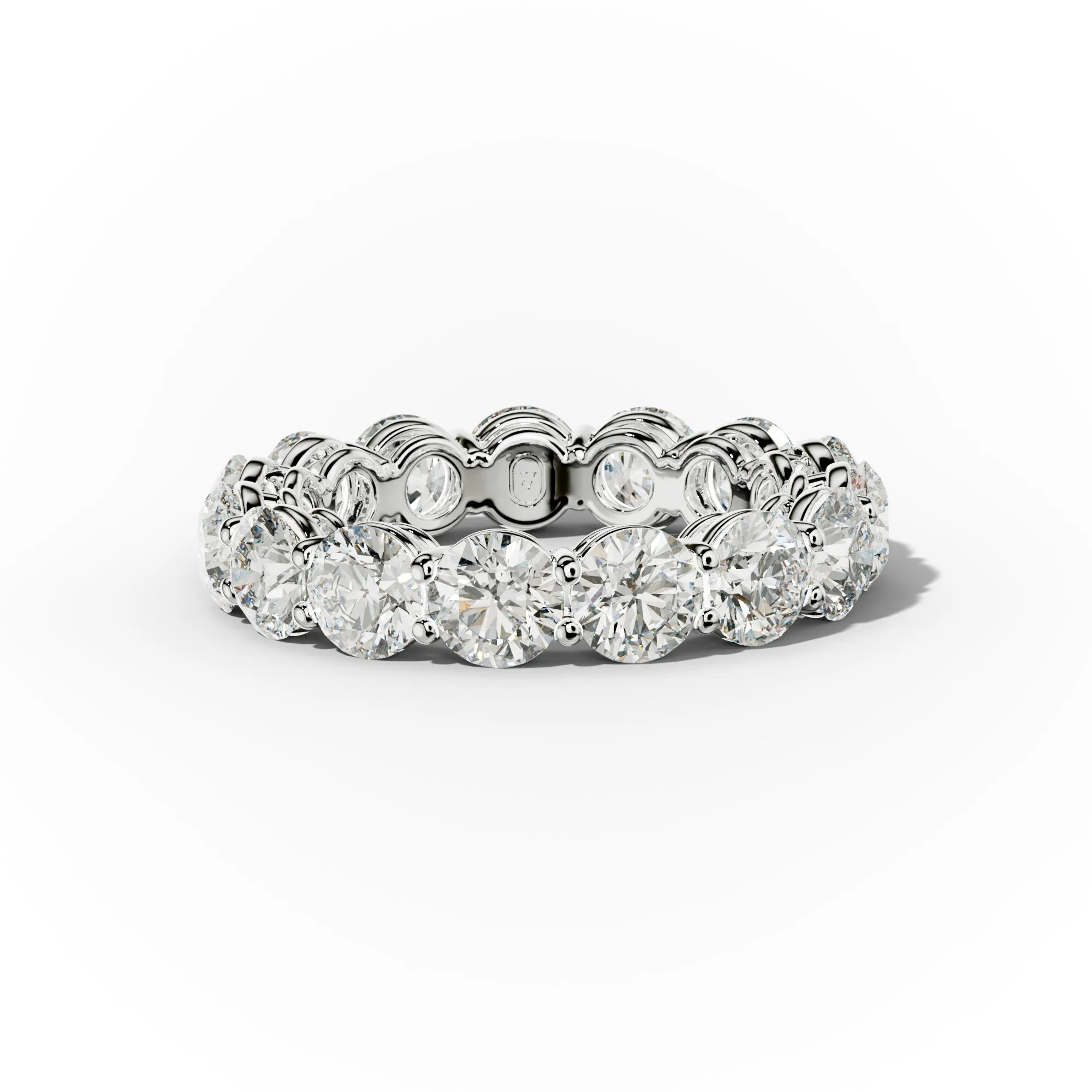 5.0 Carat Round Diamond Eternity Band Shared Prong